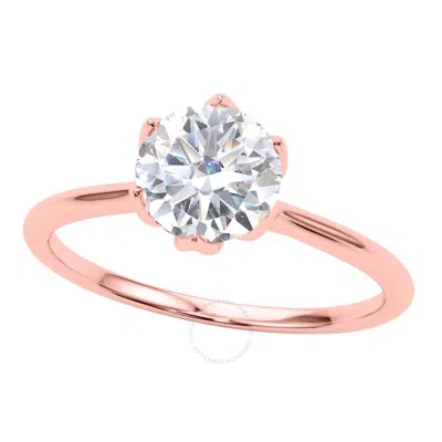 Maulijewels 2.00 Carat Round Diamond Moissanite ( G-h/ Vs1 ) Engagement Rings For Women In 14k Rose In Gold