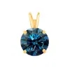 Maulijewels 2.00ct D-vvs1 Blue Moissanite Diamond 14k Yellow Gold Solitaire Necklace With Gold Plate In Blue