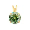 Maulijewels 2.00ct D-vvs1 Green Moissanite Diamond 14k Yellow Gold Solitaire Necklace With Gold Plat In Green