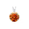 Maulijewels 2.00ct D-vvs1 Orange Moissanite Diamond 14k White Gold Solitaire Necklace With Gold Plat In Red