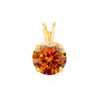 Maulijewels 2.00ct D-vvs1 Orange Moissanite Diamond 14k Yellow Gold Solitaire Necklace With Gold Pla In Red