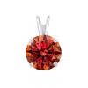 Maulijewels 2.00ct D-vvs1 Water Melan Red Moissanite Diamond 14k White Gold Solitaire Necklace With  In Red