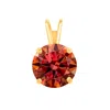 Maulijewels 2.00ct D-vvs1 Water Melan Red Moissanite Diamond 14k Yellow Gold Solitaire Necklace With In Red