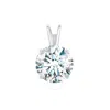 Maulijewels 2.00ct D-vvs1 White Moissanite Diamond 14k White Gold Solitaire Necklace With Gold Plate In Red