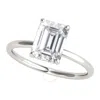 MAULIJEWELS MAULIJEWELS 2.05 CARAT EMERALD CUT MOISSANITE NATURAL DIAMOND WOMENS ENGAGEMENT RINGS IN 10K WHITE G