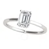 MAULIJEWELS MAULIJEWELS 2.10  CARAT EMERALD CUT MOISSANITE NATURAL DIAMOND ENGAGEMENT RINGS FOR WOMEN IN 10K WHI