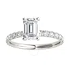 Maulijewels 2.50 Carat Natural Diamond Moissanite Engagement Rings For Women In 10k White Gold Ring  In White