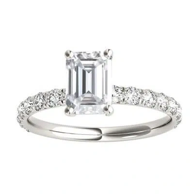 Pre-owned Maulijewels 2.50 Carat Natural Diamond Moissanite Engagement Rings For Women In In White