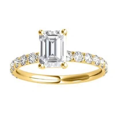 Pre-owned Maulijewels 2.50 Carat Natural Diamond Moissanite Engagement Rings For Women In In Yellow