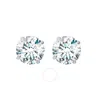 Maulijewels 2.50ct 14k Gold Gra Certified D-vvs1 Round White Moissanite Diamond Screw Back Studs Ear In White