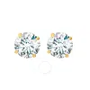 Maulijewels 2.50ct 14k Gold Gra Certified D-vvs1 Round White Moissanite Diamond Screw Back Studs Ear In Yellow