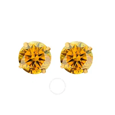 Maulijewels 2.50ct 14k Gold Gra Certified D-vvs1 Round Yellow Diamond Red Moissanite Diamond Screw B