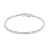 MAULIJEWELS MAULIJEWELS 3.25 CARAT NATURAL ROUND WHITE DIAMOND ( F-G/ SI1 ) BRACELET FOR WOMEN IN 14K SOLID WHIT