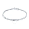 Maulijewels 3.75 Carat White Diamond ( F-g / Si1 ) 7" Tennis Bracelet For Women In 14k Solid White G In White