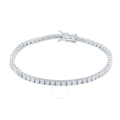 Maulijewels 3.75 Carat White Diamond ( F-g / Si1 ) 7" Tennis Bracelet For Women In 14k Solid White G