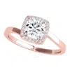 MAULIJEWELS MAULIJEWELS 3.15 CARAT HALO MOISSANITE DIAMOND ENGAGEMENT RING FOR WOMEN IN 14K SOLID ROSE GOLD IN R