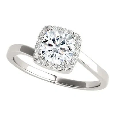 Pre-owned Maulijewels 3.15 Carat Halo Moissanite Diamond Engagement Ring For Women In 14k In White