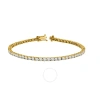 Maulijewels 4.00 Carat Brilliant Cut Lab Grown Diamond ( F-g/ Vs1 ) 7" Classic Tennis Bracelet For W In Yellow