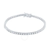 MAULIJEWELS MAULIJEWELS 4.65 CARAT NATURAL ROUND WHITE DIAMOND ( F-G / I1-I2 ) 7 INCH PRONG SET TENNIS BRACELET 