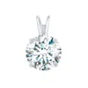 Maulijewels 4.00ct D-vvs1 White Moissanite Diamond 14k White Gold Solitaire Necklace With Gold Plate In Red