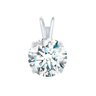 Maulijewels 4.00ct D-vvs1 White Moissanite Diamond 14k White Gold Solitaire Necklace With Gold Plate In Red
