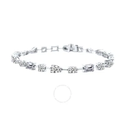 Maulijewels 5.90 Ctw 14k White Gold Lab-grown (f-g Vs1)diamond Multi-shape Tennis Bracelet For Women In Green