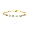 Maulijewels 5.90 Ctw 14k Yellow Gold Lab-grown (f-g Vs1)diamond Multi-shape Tennis Bracelet For Wome In Yellow