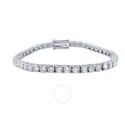 Maulijewels 6.77 Carat Agi Certified Natural Round White Diamond ( F / Vs1 ) 7" Tennis Bracelet For