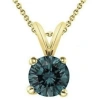 MAULIJEWELS MAULIJEWELS BLUE ROUND 0.20 CARAT DIAMOND SOLITAIRE PENDANT IN 14K YELLOW GOLD WITH 18" 14K YELLOW G
