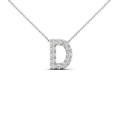Pre-owned Maulijewels " D " Initial Set With 0.12 Carat Sparkling Natural White Diamond