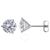 Maulijewels Igl Certified 1.25 Carat Natural Diamond 3 Prong Set Martini Stud Earrings For Women In  In White