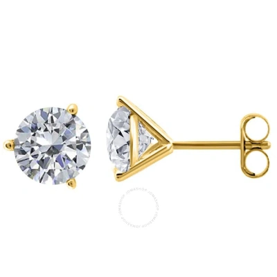 Maulijewels Igl Certified 1.25 Carat Natural Diamond 3 Prong Set Martini Stud Earrings For Women In  In Yellow