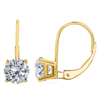 Maulijewels Igl Certified 1.25 Carat Natural Diamond Dangle Leverback Earrings In 14k Solid Yellow G