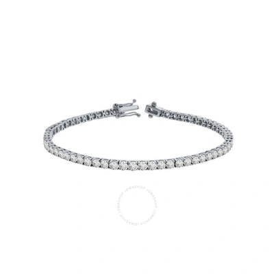 Maulijewels Igl Certified G-h/ I1-i2 1.00 Carat Natural Round White Diamond Bracelet For Women In 14 In Metallic