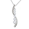 MAULIJEWELS MAULIJEWELS LADIES 14K WHITE GOLD 0.5 CT ROUND CUT WHITE DIAMOND BOX PENDANT NECKLACE WITH 18" 14K W