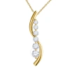 Maulijewels Ladies 14k Yellow Gold 0.5 Ct Round Cut White Diamond Box Pendant Necklace With 18" 14k In White