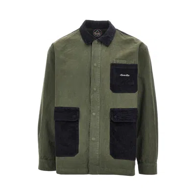 Mauna Kea Canvas And Corduroy Saharienne Jacket In Green