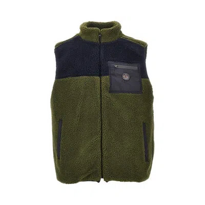 Mauna Kea Color-block Sherpa Vest In Green