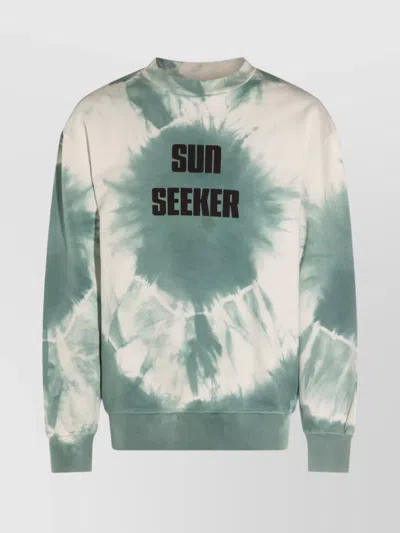 Mauna Kea Crew Neck Graphic Print Sweatshirt In Green