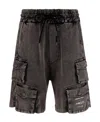 Mauna Kea Drawstring Denim Cargo Shorts In Black