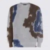 Mauna Kea Tie-dye Long Sleeve Crew Neck Sweater In Animal Print