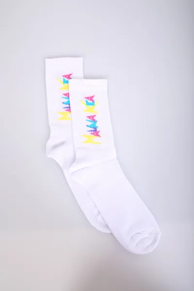 Mauna Kea Multicolor Logo Socks In White