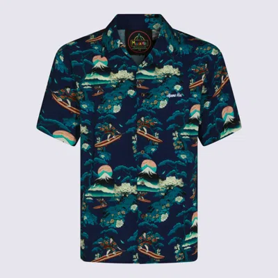 Mauna Kea Navy And Multicolor Viscose Shirt In Blue
