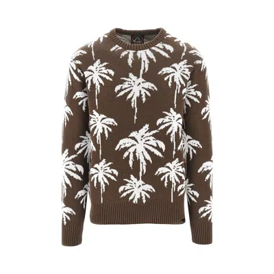 Mauna Kea 'palm' Cotton Sweater In Brown