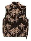 Mauna Kea Palm-print Zip-fastening Gilet In Brown