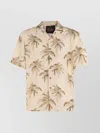 Mauna Kea Palm Tree Print Lightweight Fabric Short Sleeves