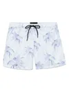 Mauna Kea Palm-tree Print Swim Shorts In Blue