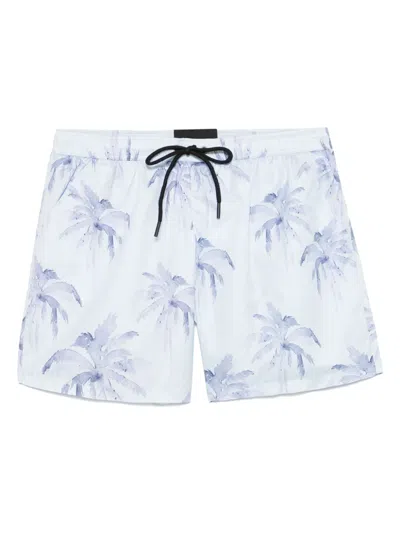 Mauna Kea Palm-tree Print Swim Shorts In Blue