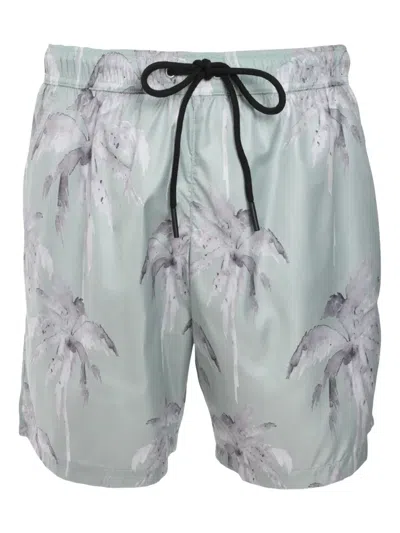 Mauna Kea Palm Tree-print Swim Shorts In Pink