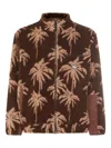 Mauna Kea Casual Jacket With Palm Tree Design In Brown